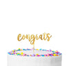 Gold Congrats Mirror Plastic Cake Topper - 6.5'' X 6.25'' (1 Pc) - Stunning And Reusable Celebration Decor - Perfect For Graduat