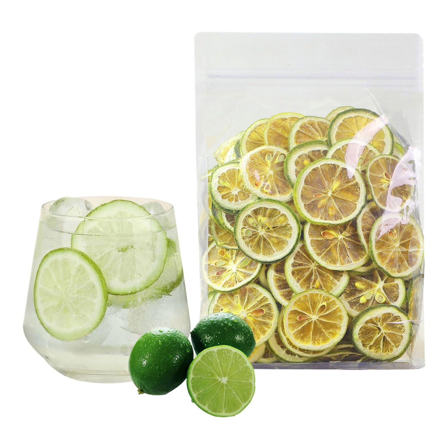 SXETBEAN Dried Lime Slices, Natural Dehydrated Limes for Baking & Crafts, 3.5oz/100g