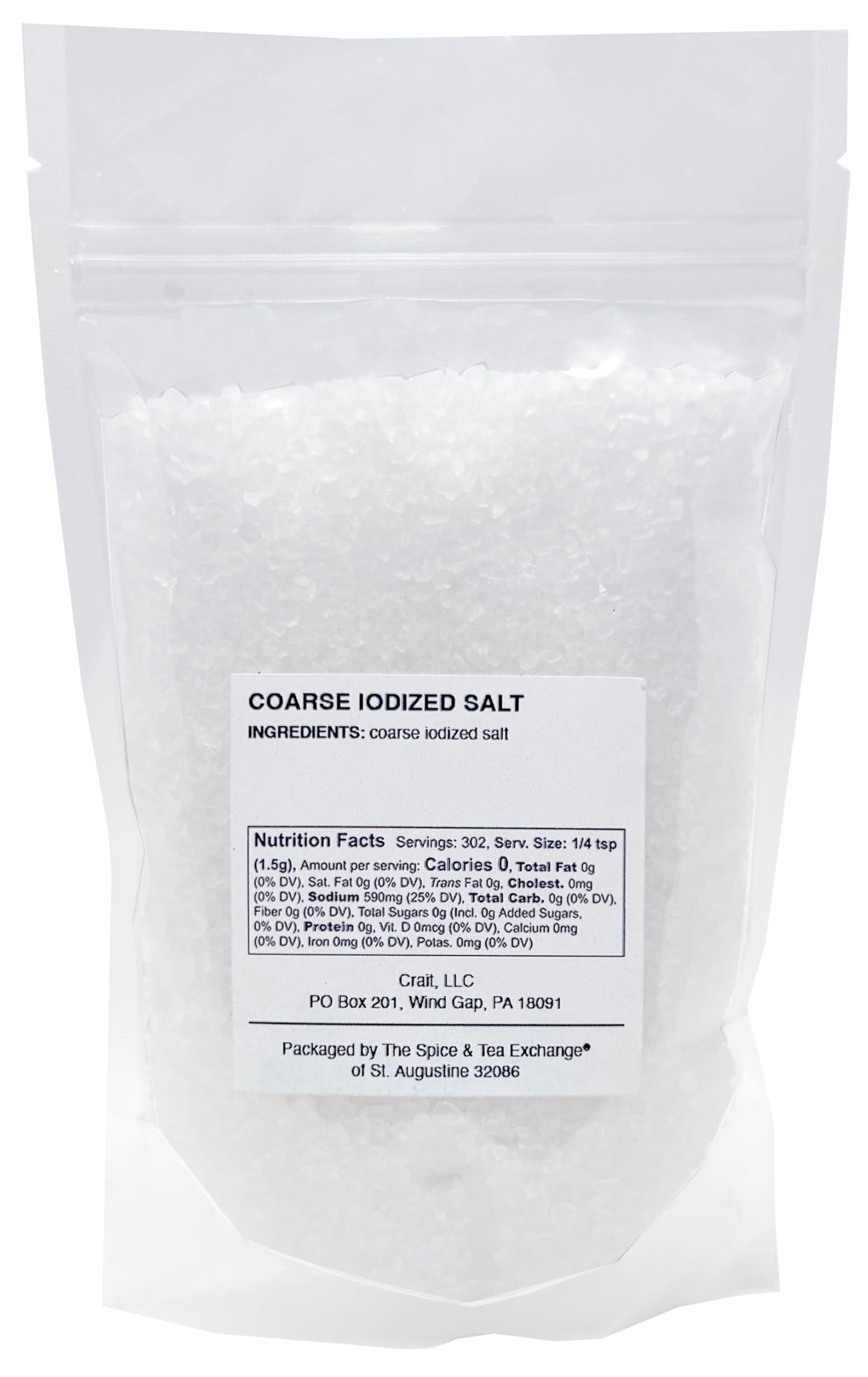Iodized Salt for Grinder, Coarse Iodized Salt for Grinder Refill 16 Ounce Resealable Bag