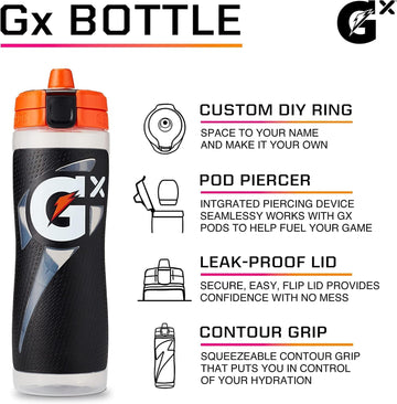 Gatorade Gx Kit Sports Drink, 30oz, Marble Neon, Model 052000051902, Plastic