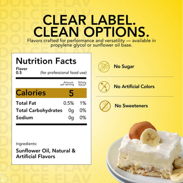 Dolce Flav Banana Extract – Oil-Soluble, Sugar-Free Flavoring for Baking & Smoothies – 2 Ounce Pack of 2