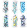 Sprinkles For Cake Decorating, Cupcake, Cookies, Ice Cream Topper, 6 Packs Blue Sprinkles, Winter Snowflakes Sprinkles, Six Of A