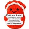 Mini Inspirational Positive Bacon Handmade Crochet Bacon For Women Foodies Breakfast Lovers Fun Encouragement Gift For Friends Coworkers Small White Elephant Christmas Birthday Gifts Motivation Decor