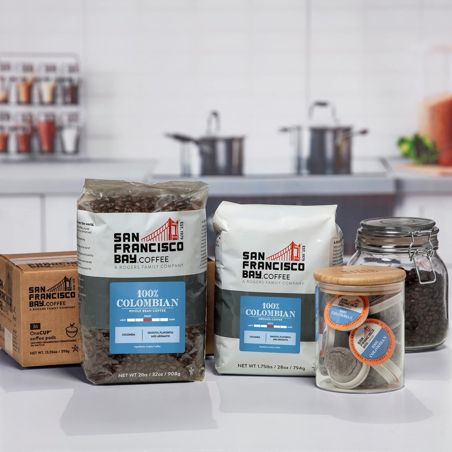 San Francisco Bay Colombian Supremo, Whole Bean Coffee, 908G - Medium Roast