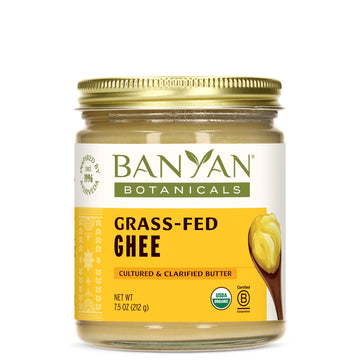 Banyan Botanicals Grass-Fed Ghee, Original Cultured Organic Clarified Butter, 7.5 oz - Non-GMO, Gluten-Free Cooking & Baking Oil Alternative