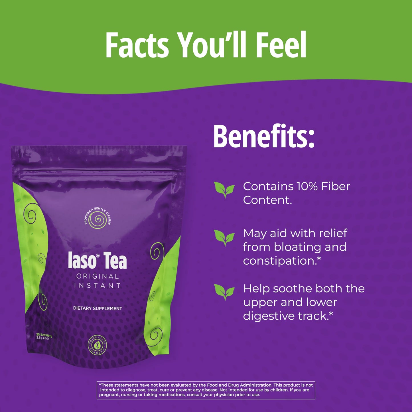 Total Life Changes Iaso Instant Tea - Cleansing Tea, 25 Sachets, Pack of 2, Gentle & Refreshing, Convenient for Balanced Lifestyle