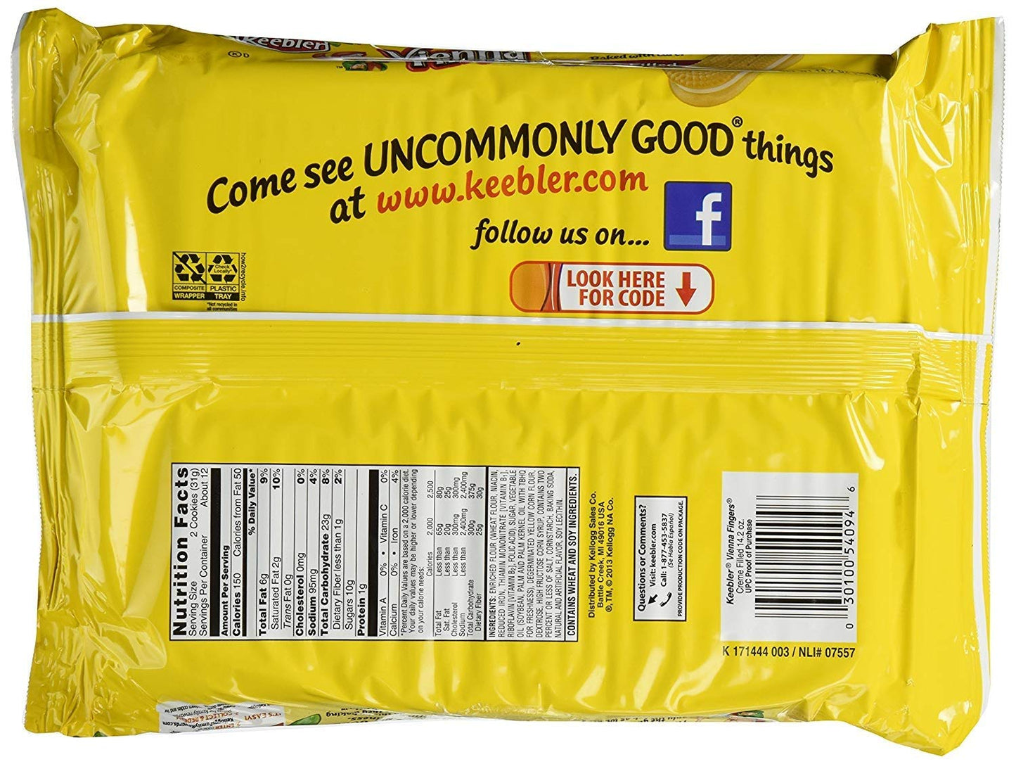 Keebler Vienna Fingers, 14.2 Oz Package (Pack Of 3)