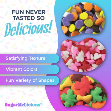 Sugarmelicious Pastel Donut Sprinkles, Candy Quin Sprinkles For Birthday Cakes, Cupcakes, Cookies & Desserts, (Donuts, 3Oz)