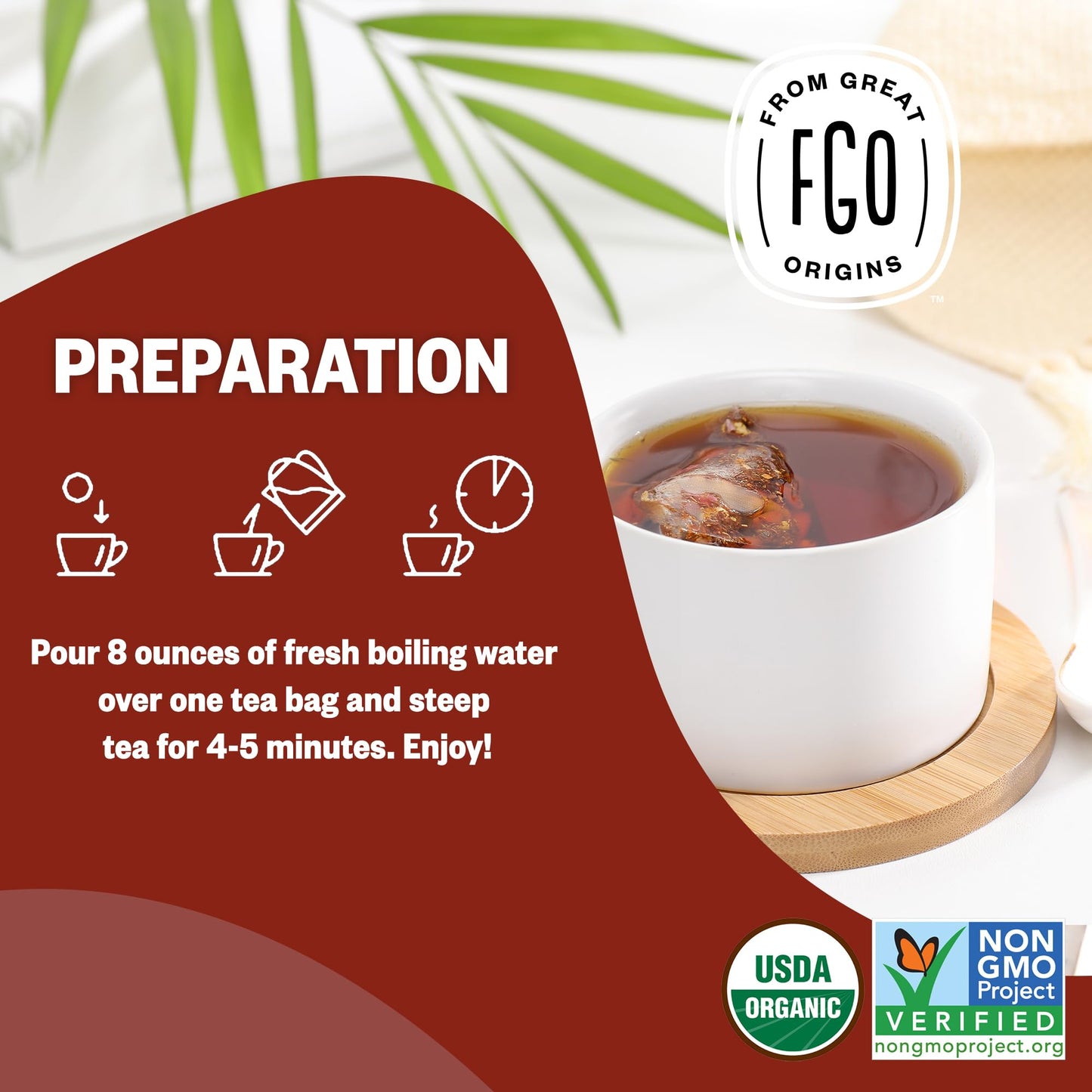 Fgo Organic English Breakfast Black Tea, Eco-Conscious Tea Bags, 100 Count, Packaging May Vary (Pack Of 1)