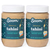 Soom Foods Ground enhanced Sesame Tahini Paste 16oz (2 Pack) | Silky Smooth Texture in Hummus Dips Dressings | Vegan Nut-Free Gluten-Free Dairy-Free Paleo Keto