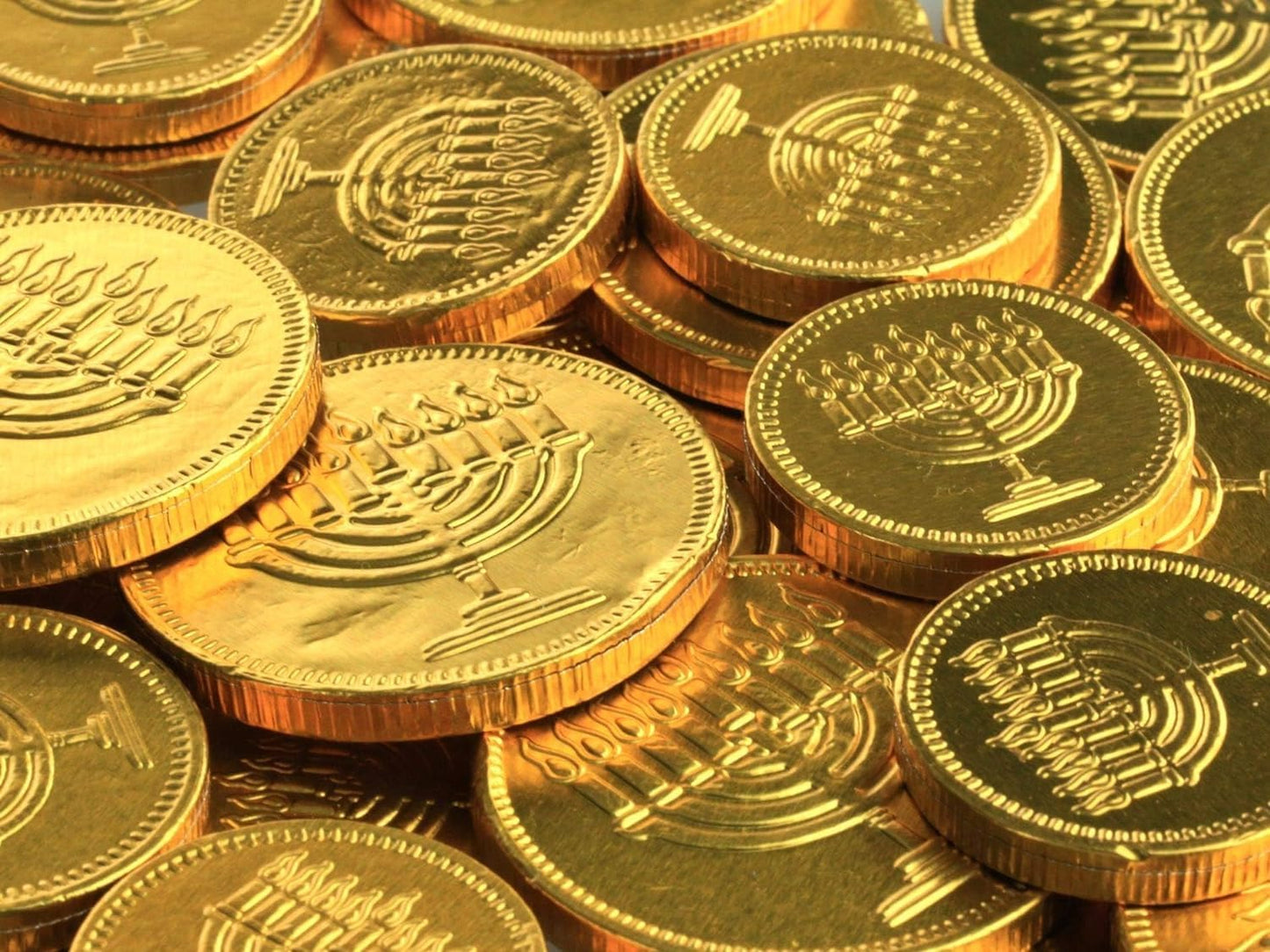 The Dreidel Company Hanukkah Chocolate Gelt, Milk Chocolate Coins - Made In Israel, Kosher Certified Cholov Yisroel Chanukah Coi