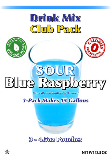 Gramzero Sour Blue Raspberry Zero Calorie Sugar Free Drink Mix, Great For Nutrition Club Loaded Tea, Stevia Sweetened