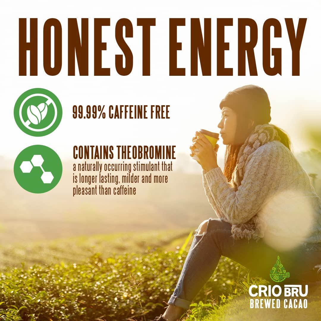 Crio Bru Brewed Cacao Coffee Alternative - Mocha Flavor, 10 Ounce, 99.99% Caffeine Free, Keto, Low Carb, Brew Hot or Iced