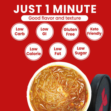 Hethstia Konjac Noodles Red Curry Soup Cups, 6-Pack, Low Carb, Gluten-Free, 5.72 oz