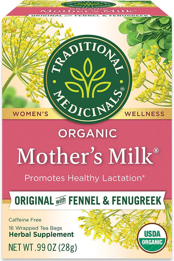 Traditional Medicinals Organic Mothers Milk Herbal Tea, Promotes Healthy (16 Count (Pack Of 4))