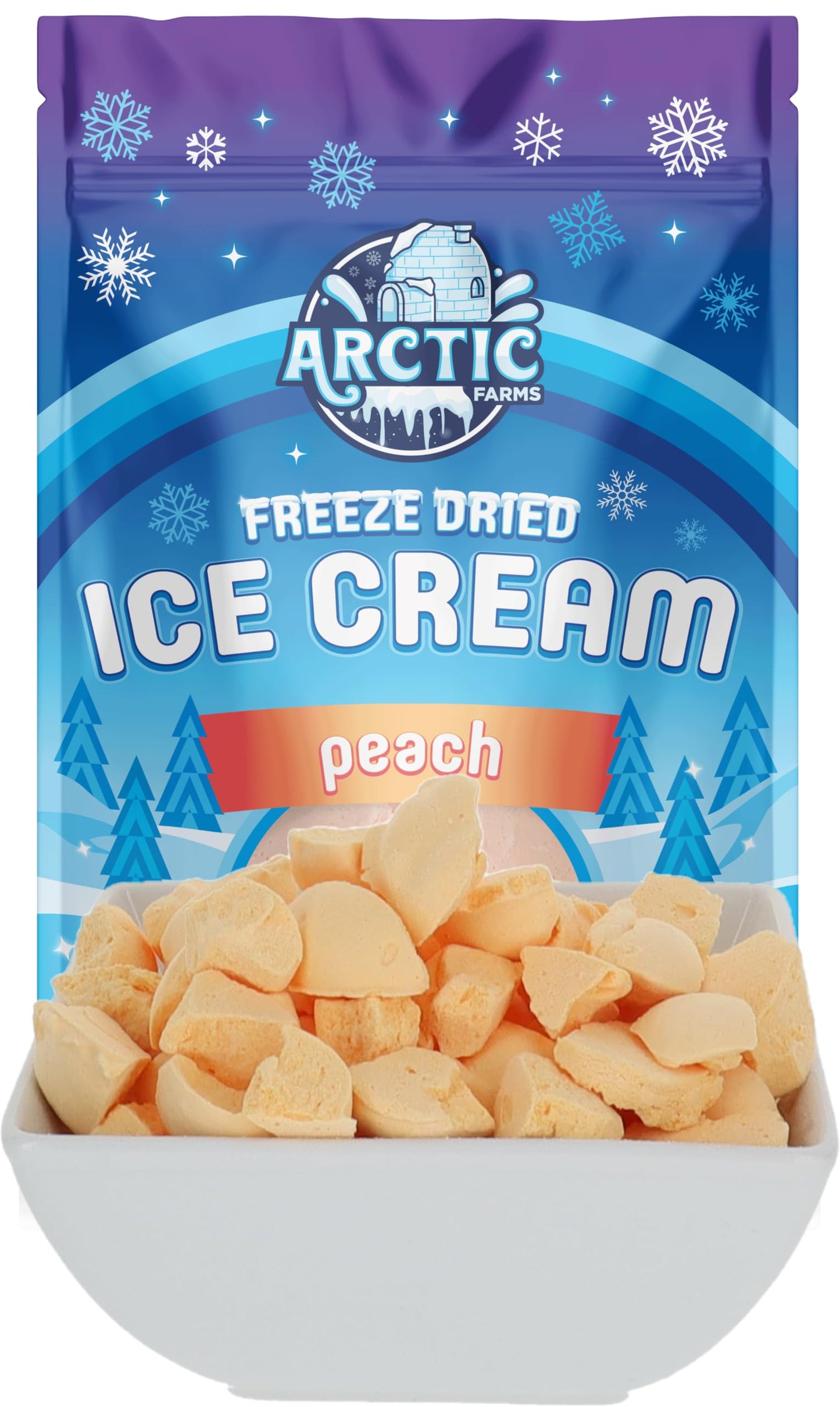 Arctic Farms Freeze Dried Ice Cream Bits Bagged and Boxed - Does Not Melt (Peach) (2.5oz)