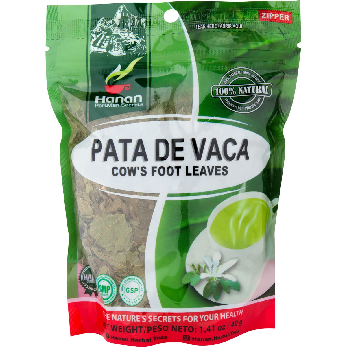 Hanan Peruvian Secrets Cow'S Foot Loose (Pata De Vaca) Leaf Tea | 100% All-Natural Bauhinia Forficata Leaves From Peru | 1.41Oz