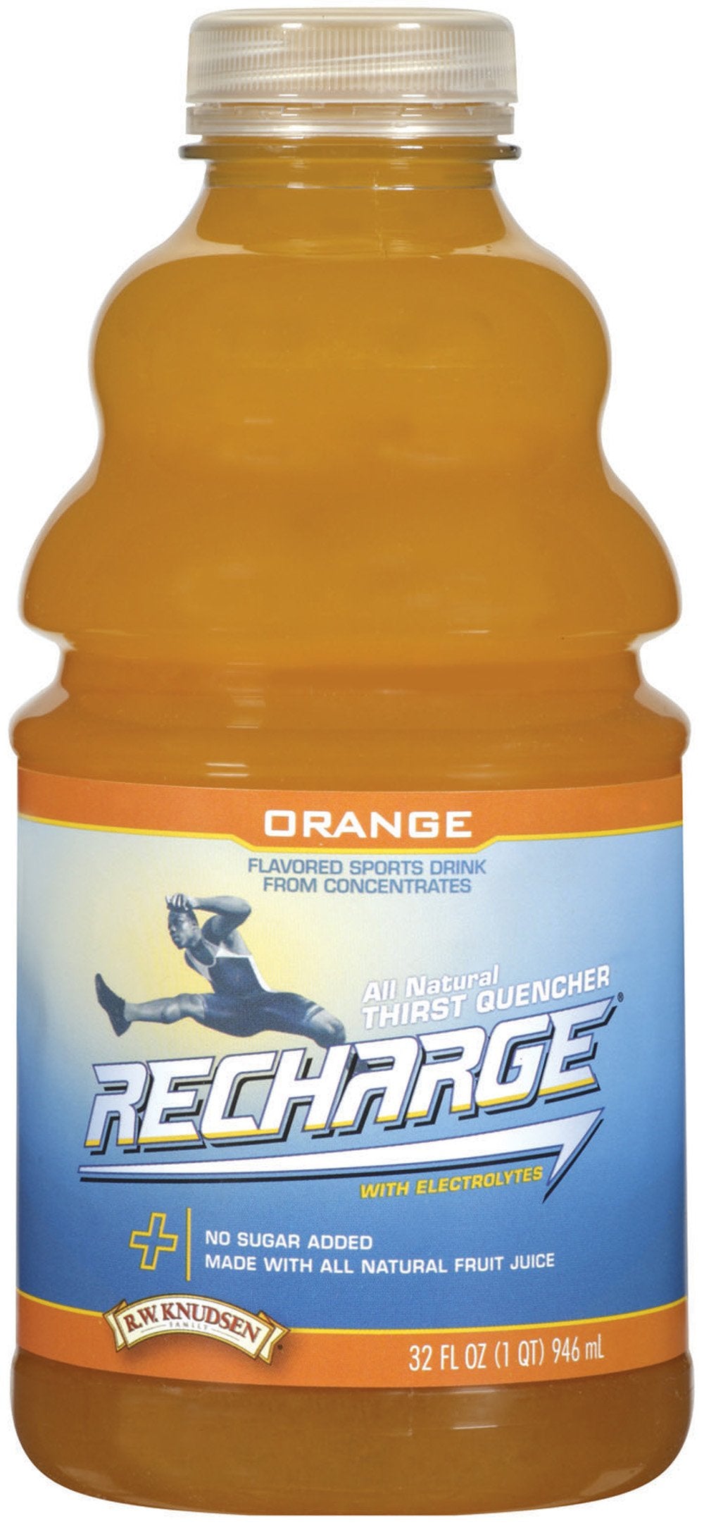 R.W. Knudsen Recharge Sports Drink, Orange, 32 Fl Oz (Pack of 12)