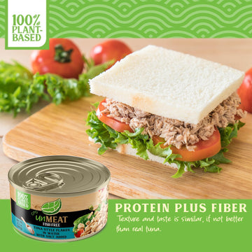 Unmeat Plant Based Tuna Style Flakes | Easy To Prepare Vegan Canned Tuna Flakes In Water, 12 Pack