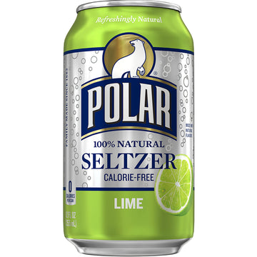 Polar Seltzer Water Lime, 12 Fl Oz Cans, 12 Pack