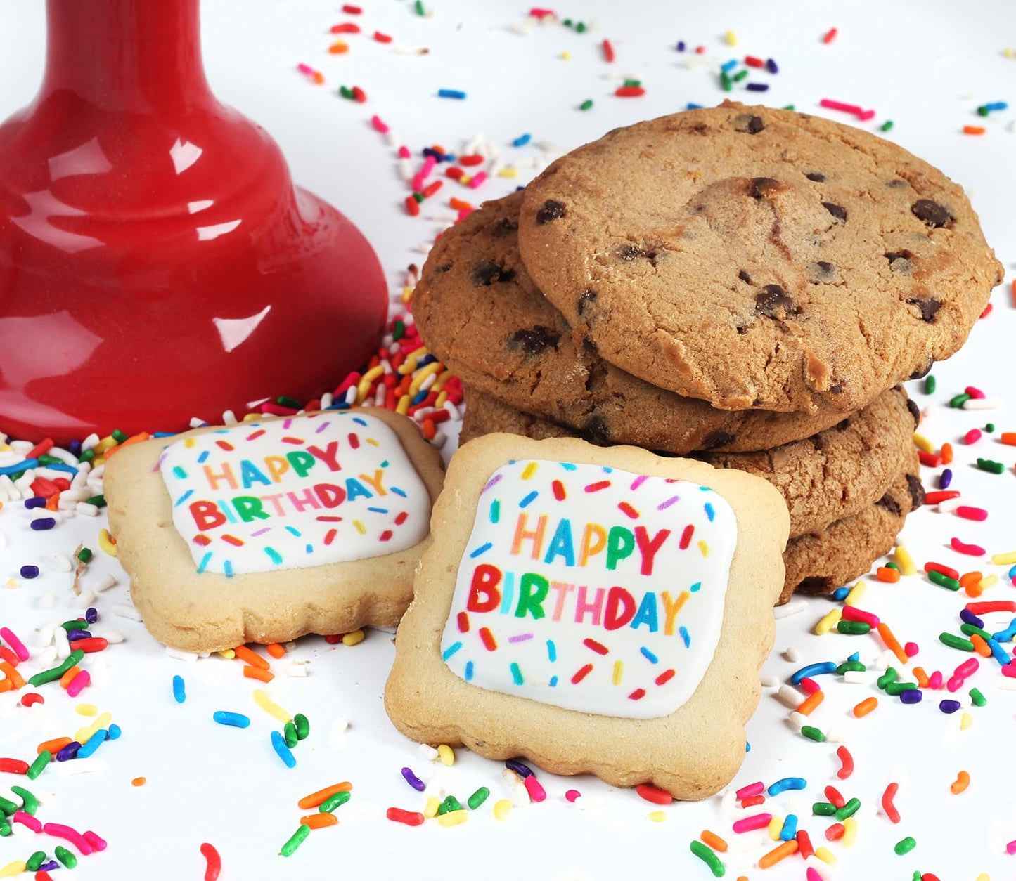 Happy Birthday Gift Basket Cookies Chocolate Chip Cookie Treats Fresh Bakery Fudge Filled Care Package For Men Women Kids | Indi