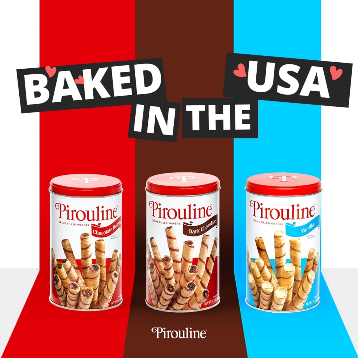 Pirouline Rolled Wafers – Vanilla – Rolled Wafer Sticks, Crème Filled Wafers, Rolled Cookies For Coffee, Tea, Ice Cream, Snacks, Parties, Gifts, And More – 14.1Oz Tin 2Pk