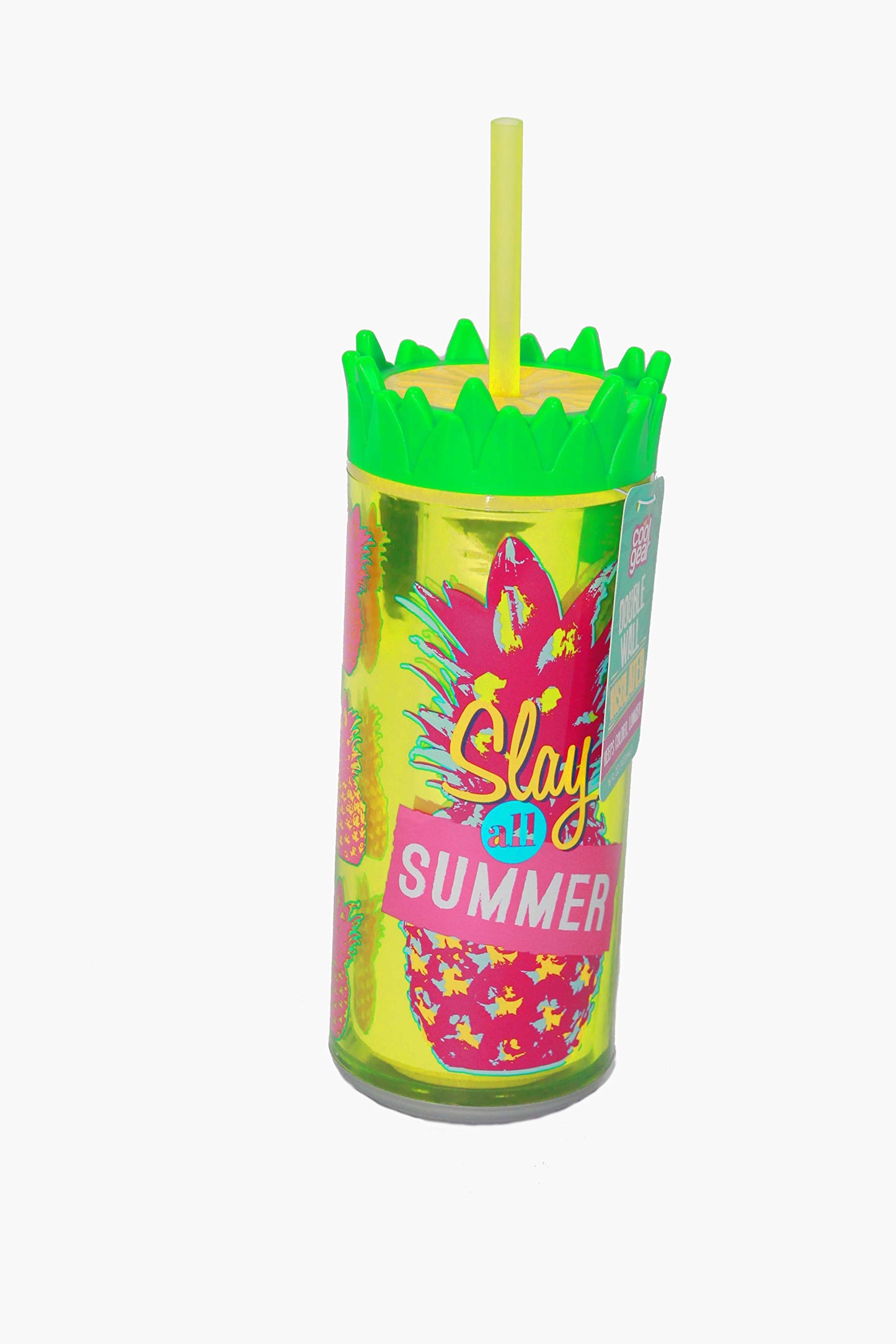 Double Wall Insulated 16 oz (Green Says''Slay all summer'') by GEA-R7 Home & Kitchen