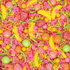 Summer Spring Fruit Sprinkles For Cake Cookie Cupcake Decorating And Baking Cake Decorations Sprinkles Toppings Pink Jimmies, Yellow Banana Nonpareils & Pink Strawberry Confetti Quin Candy Sprinkles