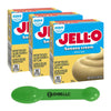 (Pack of 3) Jell-O Banana Cream Instant Reduce Calorie Pudding & Pie Filling Mix 0.9 oz - 2 in 1 Measuring Spoon Included