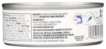 365 by Whole Foods Market, Salted Skipjack Tuna in Water, 5 Ounce