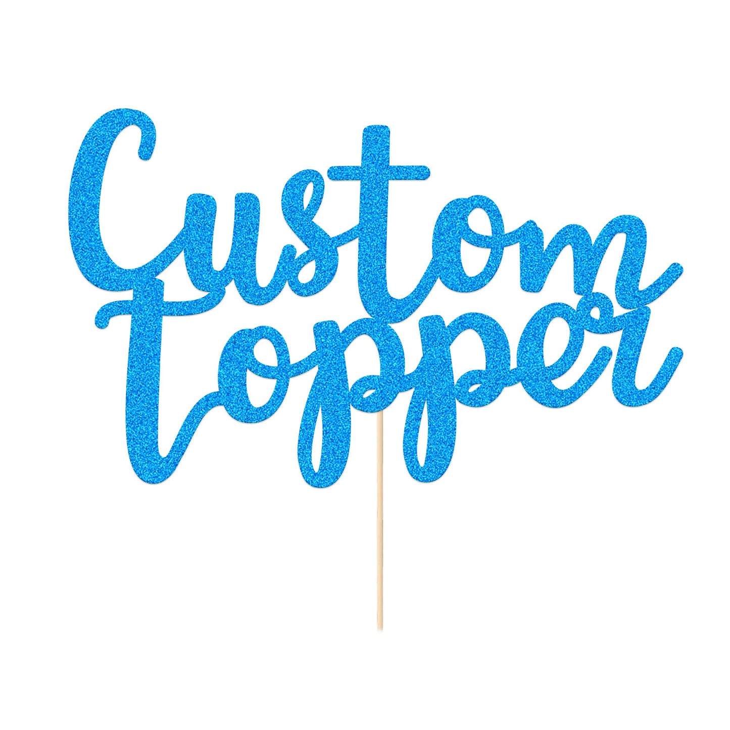 Personalized Cake Topper Birthday Cake Toppers 11 Colours Wedding Cake Topper With Any Text Numbers Double Sided Glitter Cake Decoration For Anniversary Baby Shower(Blue)