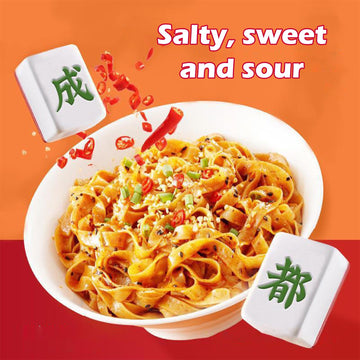 Noble Createaprototype Sweet Spicy Ramen Noodles, Sichuan Red Chili Oil, Chewy Instant Noodle, Medium, Pack of 4