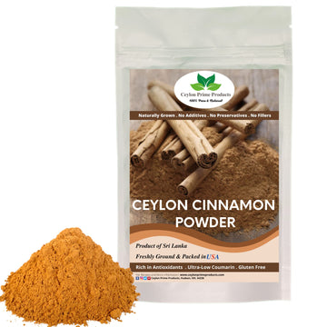 Ceylon Prime Products Ceylon Cinnamon Powder 100% Pure Natural 8oz Resealable Bag Imported from Sri Lanka