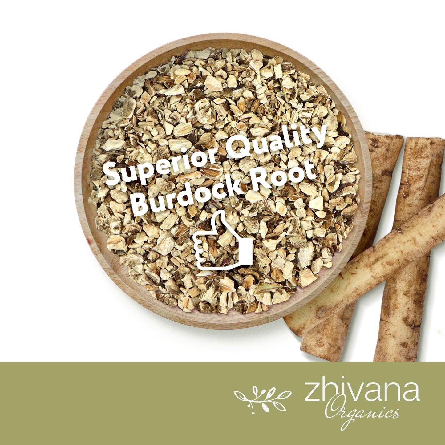 Zhivana Organics Premium Burdock Root Tea - Organic Loose Leaf Herbal Tea for Detox - 16 oz