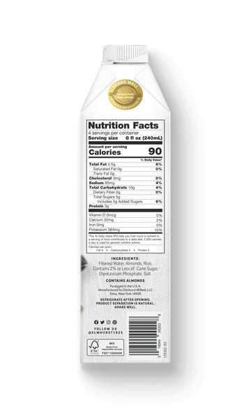 Elmhurst 1925 Barista Edition Almond Milk, Plant-Based, Vegan, 32 Ounce (Pack Of 6)
