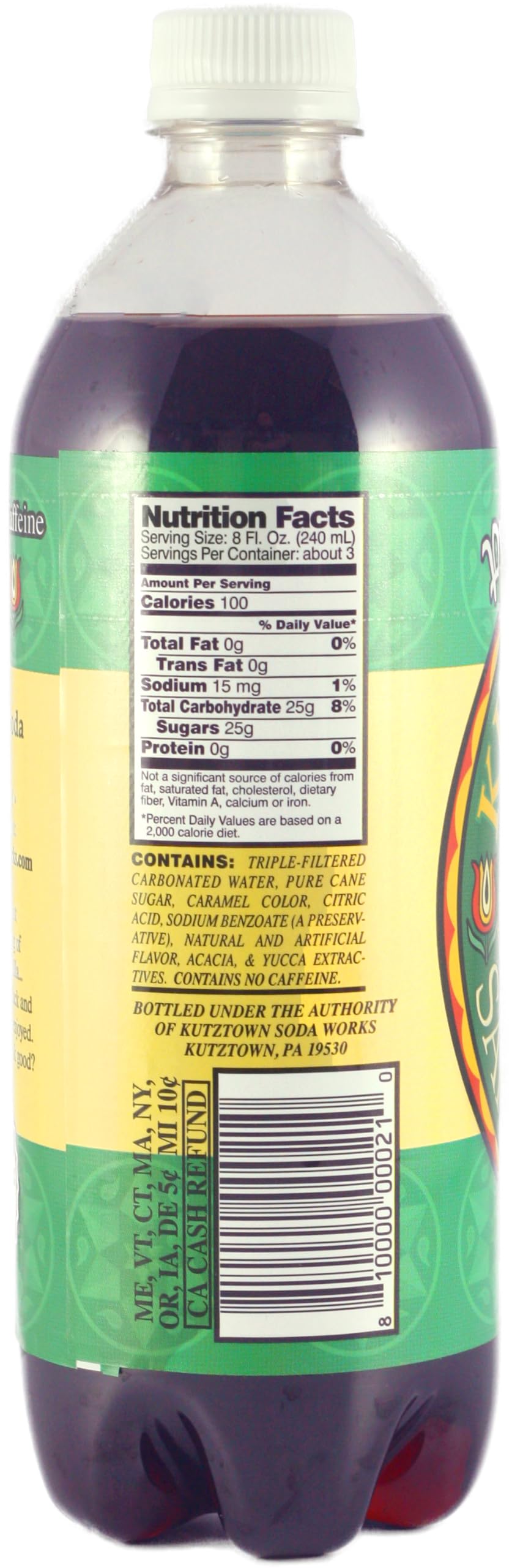 AmishTastes Kutztown Sarsaparilla Soda, 24 Oz. Bottles, Pack of 4, 1.5 Pound