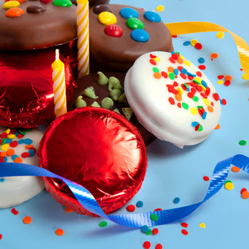 A Gift Inside Birthday Deluxe Chocolate Dipped Oreos Gift Box - 12 Pc