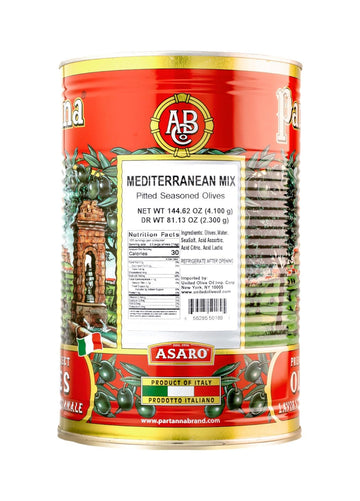 Partanna Mediterranean Pitted Olive Mix - Authentic Sicilian - Product Of Italy - Savory, Rich And Bold Flavors - Premium Handpi