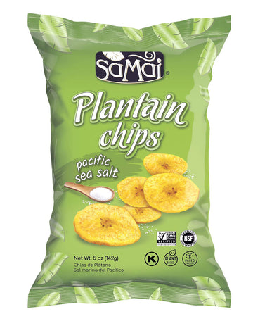 Samai Pacific Sea Salt Plantain Chips 5Oz (Pack Of 8) - Gluten Free, All Natural, Non-Gmo And Kosher
