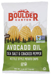Boulder Canyon Avocado Oil Cut Sea Salt & Cracked Pepper Potato Chips, 5.25 Oz (Pack Of 12)