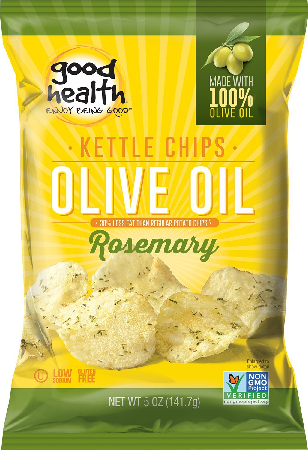 Good Health Kettle Style Olive Oil Potato Chips, Rosemary, 5-Ounce Bags (Pack Of 12)