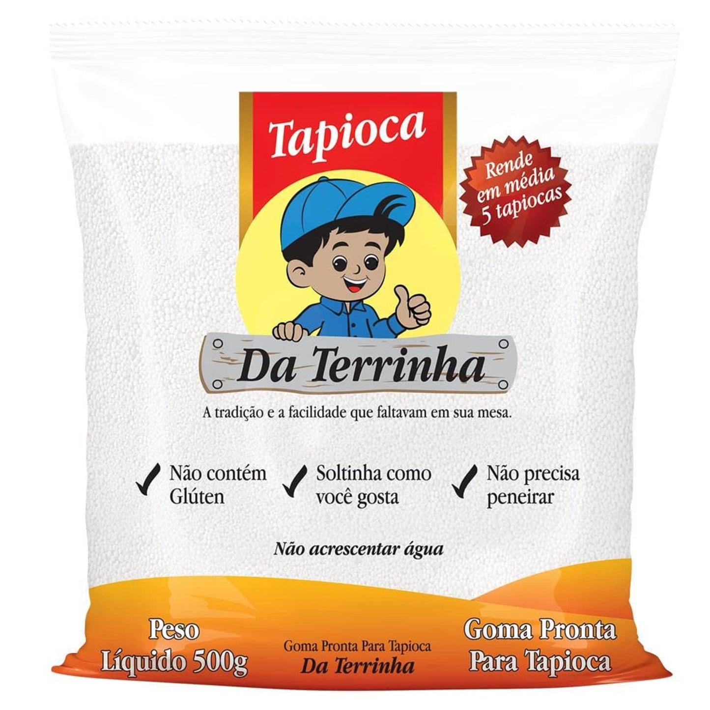 Tapioca Da Terrinha Hidratada - Hydrated Tapioca - 17.64 Oz (PACK OF 4) | 500g by BRCOFFEE