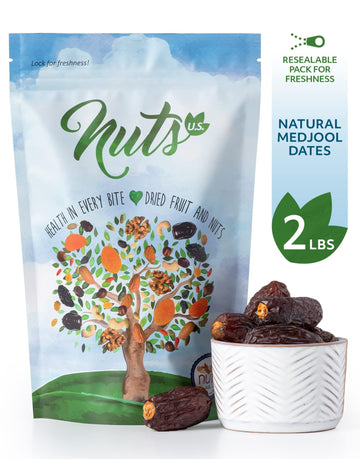 Nuts U.S. - Natural Medjool Dates | Grown In California Desert | Juicy And Sweet | No Added Sugar And Preservatives | Chewy Texture And No Ugly Dates | All Natural Dates!!! (2 Lbs)