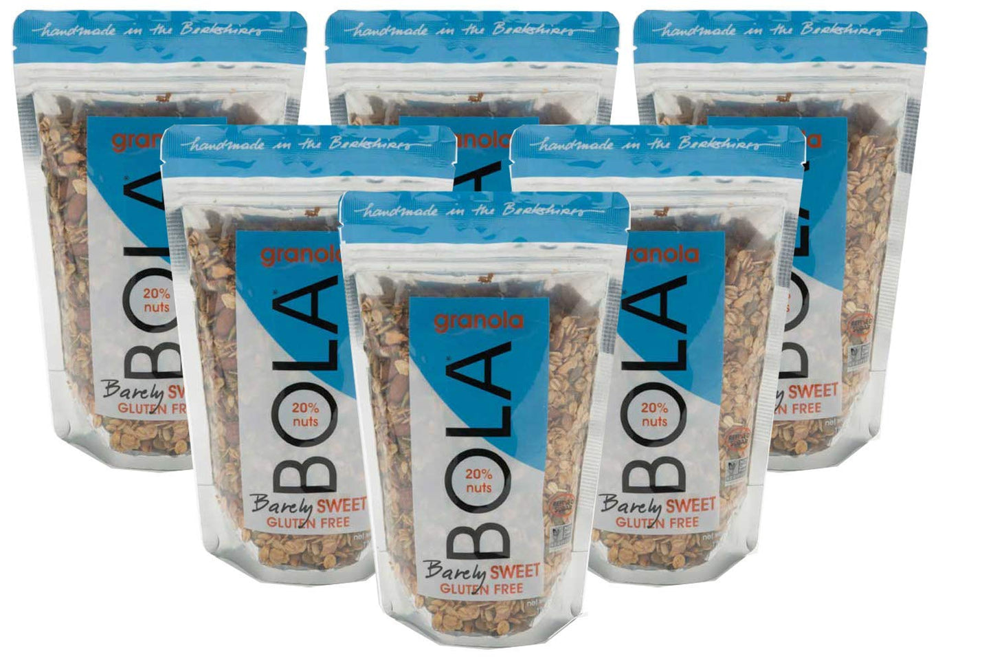 BOLA granola Barely Sweet LOW SUGAR Almond & Pumpkin Seed Granola 12oz - 6 PACK