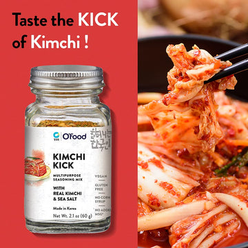 C O'Food Kimchi Kick, Korean Kimchi Flakes Powder Seasoning Mix, Vegan, Gluten Free, No Corn Syrup, Multipurpose, No added MSG,