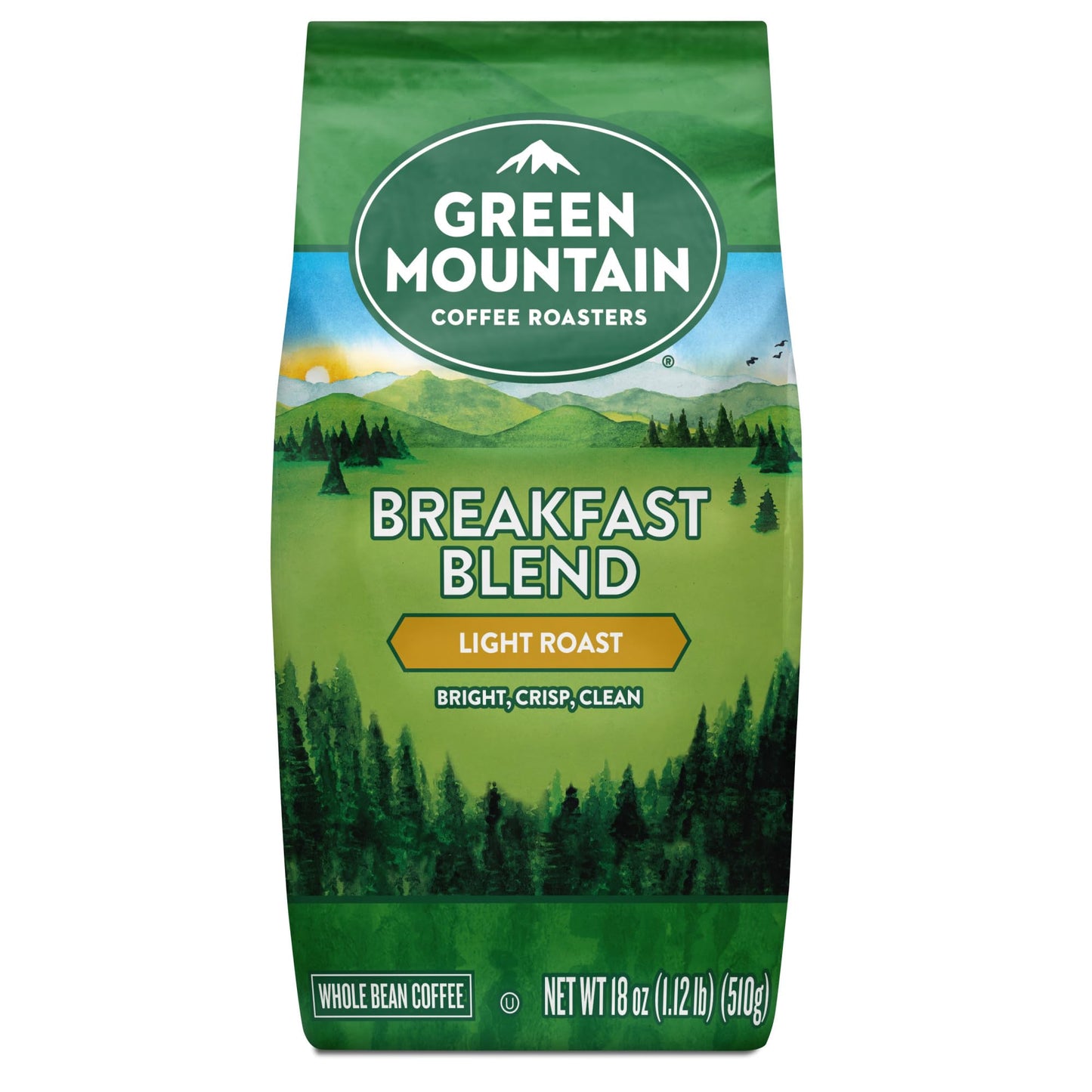 Green Mountain Coffee Roasters Breakfast Blend, Whole Bean Coffee, Bagged 18 Oz