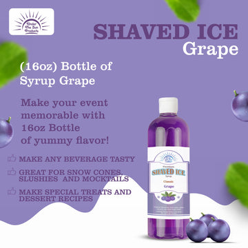 Under The Sun Products- 16Oz Bottle Of Snow Cone Syrup (16 Fl Oz (Pack Of 1), Grape)