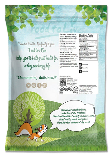 Organic Pine Nuts, 12 Pounds - Non-Gmo, Whole Raw Pignolias, Unsalted, No Shell, Vegan, Kosher, Bulk Snack. Rich In Vitamin E, Protein. Great For Pesto, Salads, Homemade Desserts, And As A Topping.