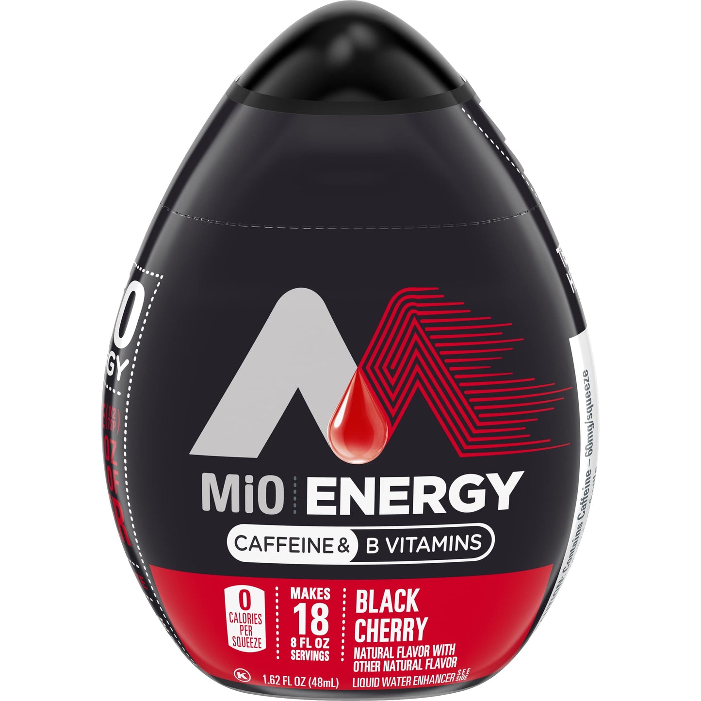 MiO Energy Liquid Water Enhancer, Black Cherry, 1.62 Fl Oz, Pack of 2