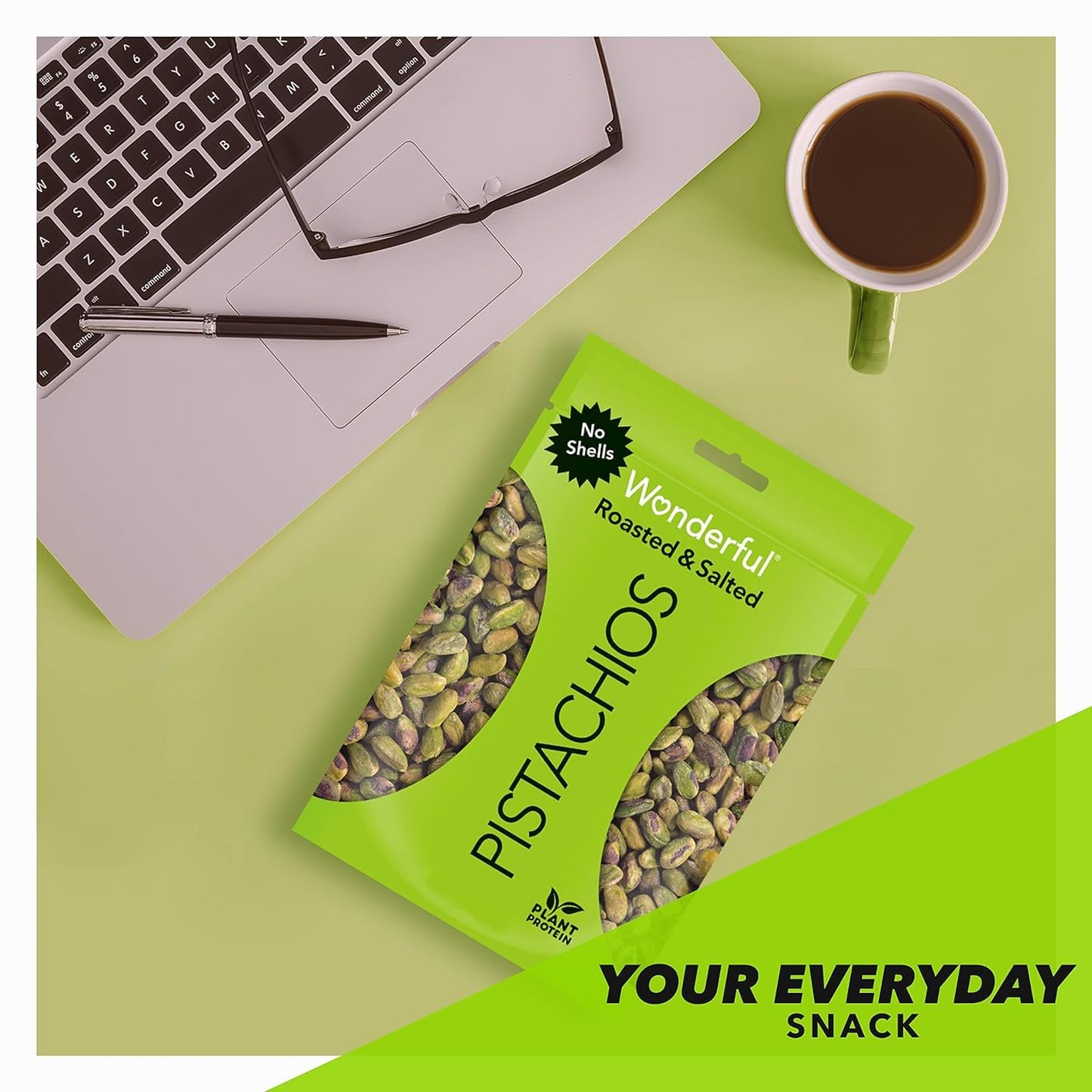 Wonderful Pistachios No Shells, Roasted & Salted Nuts, 6 Ounce Resealable Bag, Protein Snacks, Gluten Free, Healthy Snacks For A
